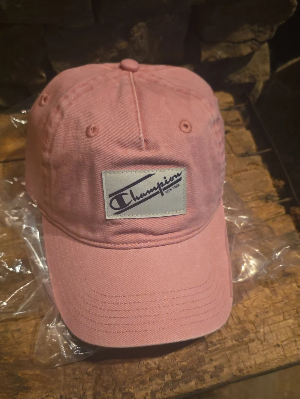Champion Dusty Pink Baseball Cap with Front Logo Patch